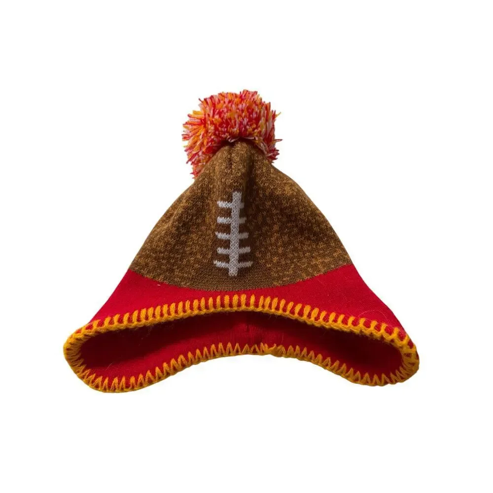 Team Apparel NFL Infant Boy's Brown Kansas City Chiefs Football Head Knit Hat